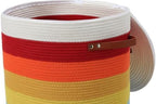 16"x20" Extra Large Cotton Rope Basket with Zipper Lid, Woven Laundry Hamper and Blanket Storage Basket, Round Clothes Bin for Living Room Bedroom, Rainbow & White - Image 3