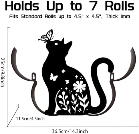 Cat Toilet Paper Holder Wall Mount/Stand for Extra 8 Rolls - Image 2
