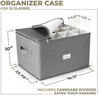 Sorbus Stemware Storage Containers, Divided Case (Wine Glass, Gray) - Image 2