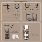 BestGiftEver Rustic Metal Western Toilet Paper Holder Storage Stand - Image 4