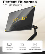 NB SmooVex™ Monitor Mount, Monitor Stand fits up to 32 Inch, Mechanical Spring Mount, VESA 75/100 mm, Model-A5(Black) - Image 4
