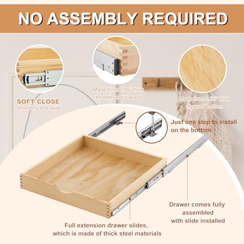 Sintuff 4 Pack Wooden Pull out Tray Cabinet Organizer, 21'' X 21'' - Image 3
