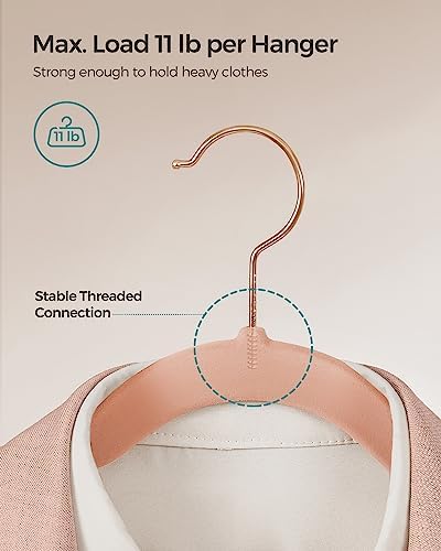 SONGMICS Velvet Hangers 50 Pack, Non-Slip Clothes Hangers, Space-Saving - Image 5
