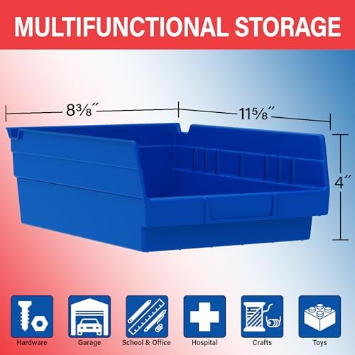 Akro-Mils 30150 Heavy Duty Plastic Shelf Bins, 12"x 8"x 4", Green, 12-Pack - Image 3