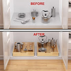 Sikarou Wood Pull Out Cabinet Organizer 26" W x 21" D, Heavy-Duty Sliding Drawers for Inside Cabinets Storage and Organization for Kitchen, Pantry, Bathroom - Image 6