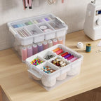160Qt Stackable Storage Bins with Lids Trays Craft Box Organizers, 4Pack,WH - Image 6