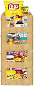 Skywin Wooden Stackable Storage Bins Open Front for Pantry Storage, 4 Pack by Skywin