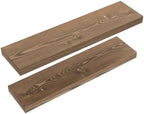 Solid Wood Floating Shelves for Wall 24 Inch Walnut, Wooden Bathroom Shelf - Image 4