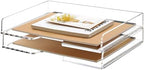 2 Pack-Stackable Paper Letter Tray Enlarged A4 File Desk Organizer Acrylic by SANRUI