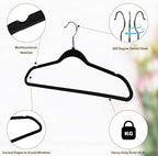 Quality Hangers 200 Pack Slim Plastic Hangers for Clothes - 16.5" Won't Crease Your Clothes, Heavy Duty Non-Velvet Black Hangers, 360° Swivel Chrome Hook Dresses Coats Shirts - Image 5