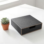Uonlytech Black PU Leather Desk Drawer Document Organizer for Office Use - Image 4