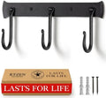 RTZEN Classic Farmhouse Wall Mount Multi-Use Wrought Iron Hook Set (3 Pack) by RTZEN
