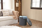 16x18 Inch Extra Large Round Cotton Rope Storage Basket with Lid, Decorative Woven Bin with Cover for Living Room Bedroom Closet, Dark Grey - Image 4