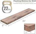 Sorbus Floating Shelves for Wall Storage (35 Inch, 3 Pack, Mahogany) - Image 3
