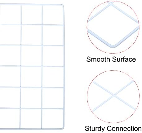 PATIKIL 24"x12" Wire Grid Panel, 3 Pack Wall Grid Decorative Panels Board Photo Pictures Display Decor Hanging Organizer for Home Office, White - Image 3