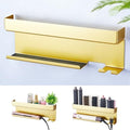 Blow Dryer Holder Wall Mounted Hair Straightener Holder, Blow Dryer and Curling Iron Holder for 7 in 1 Styler Attachments, Hair Dryer Holder, Bathroom Hair Tools Organizer (Gold) by WAYASI