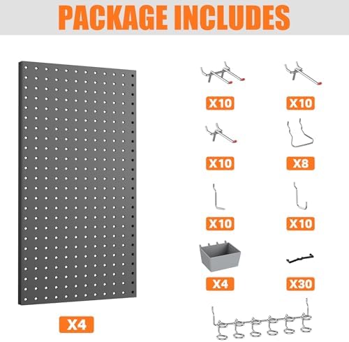 TORACK Garage Tools Organizer Boards Kit with Hooks, Black - Image 6