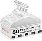 HOUSE DAY Ivory Plastic Hangers 50 Pack - Ultra-Thin Heavy Duty Non-Velvet by HOUSEDAY