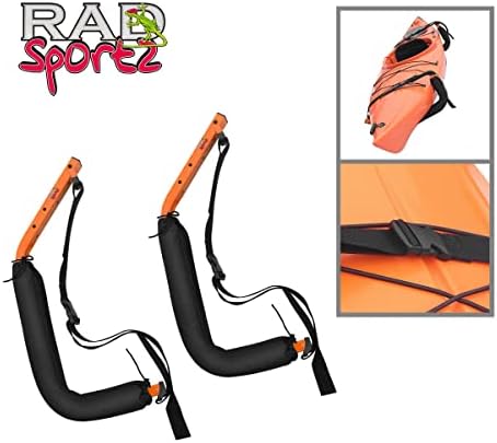 Kayak Storage Hooks - Set of 2 Wall Mount Garage Hangers - 125lbs Capacity Rack for Paddleboards, Surfboards, or Snowboards by Rad Sportz (Orange) - Image 5
