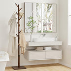 Wooden Coat Rack Freestanding with Stable Square Base,Brown - Image 2