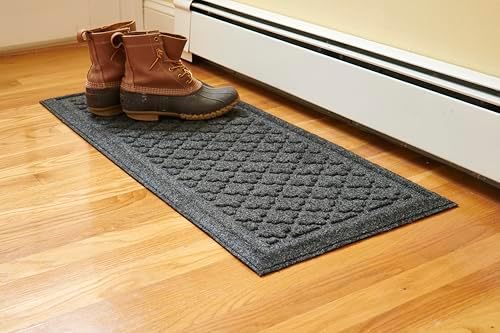Mats Inc. Artisan Entry Indoor Mats for Entryway, Durable & Easy to Clean Tray for Boots, Anti-Slip & Water-Resistant for Front Room, Made in The USA, 15" x 36", Graphite by MatsInc