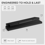 Homeforia 36 Inch Floating Shelves, High-End Solid Pine Wood, Set of 2 - Image 3