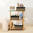 MiniArk Small Storage Baskets for Organizing | Closet Organizer Bins | Shelf Toy Basket | Woven Rope Baskets | Cube Decorative Box | Shallow Basket | 13x8.5x5.1” | 3 Packs Black Brown - Image 6