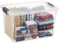 Superio 26.5 Quart Clear Plastic Storage Boxes with Lids, Stackable Organizer Containers, BPA-Free Storage Bins for Home, Office, School & Dorm, 1 Pack by Superio