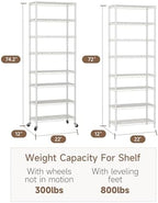 Golpart Shelves Storage Shelf Wire Closet Bathroom Organizers Metal Pantry - Image 3