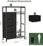 YOSHOOT 31.5" Dresser with Hanging Rack, Closet Dresser for Kids Bedroom - Image 2