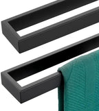 KOKOSIRI Towel Holder Matte Black Bath Towel Bars 24-Inch Kitchen Rack Stainless Steel for Bathroom Hardware Wall Mounted, 2 Pack B4008BK-L24-P2 by KOKOSIRI