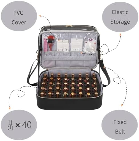 Nail Polish Organizer Bag Holds 50+ Bottles (15ml/0.5 fl.oz) &UV Nail Lamp - Image 5