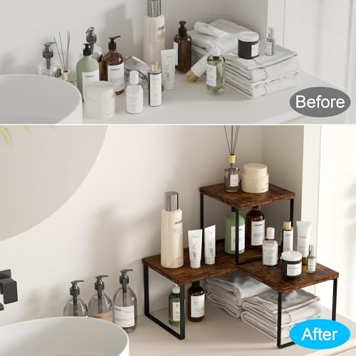 Golener Countertop Shelf, Kitchen Counter Organizer, Adjustable, Stackable - Image 5