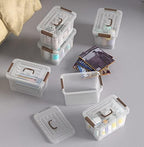 WYT 6-Pack Clear 7 Quart Storage Latch Box/Bins, Plastic Stackable Latching Box with Brown Handle and Lid, Multi-Purpose, 7 Litre - Image 6