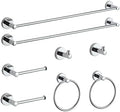 BGL Bathroom Hardware Set Chrome Bathroom Accessory Set Towel Bar 8 Pieces Set by BGL
