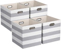 11 x 11 x 11 Inch Linen Stripe Storage Cubes for Home Organizing, Pack of 4 by ORGMASTER