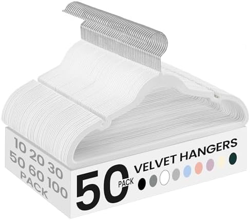 SONGMICS Velvet Hangers 50 Pack, Non-Slip Clothes Hangers, Space-Saving by SONGMICSbySONGMICSHOME