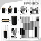 Bathroom Decor and Accessories Set of 10, Geometric Checkered - Image 3