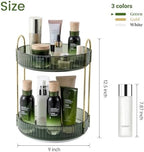 Rotating Makeup Organizer for Vanity, Perfume Skincare Lipstick Organizers for Bathroom Countertop, Clear Make up Storage for Dresser, Bathroom Cosmetics Organizer Storage 360 Spinning(2 Tier, Green) - Image 4