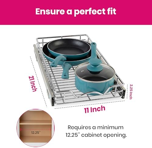 HOLDN’ STORAGE Pull Out Cabinet Organizer, 11”W x 21”D Cabinet Drawer - Image 3