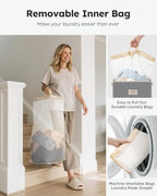 SOLEDI 100L Laundry Hamper with Lid, Large Collapsible Laundry Basket - Image 4