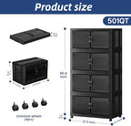 SAILUN Stackable Storage Bins with Lid, 501QT 4Pack Black - Image 2