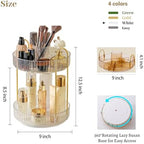 Aveniee 360 Rotating Makeup Organizer for Vanity, Upagraded Perfume Skincare Bathroom Counter Organizers with Brush Divider, Two Tier Spinning Lipstick Cosmetic Lotion Storage,White - Image 4