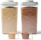 4.22Qt Airtight Food Storage Containers with Pop Lids, Set of 2 Pantry Jars by Tourdeus