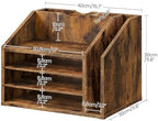 CHOEZON Wooden Desk Organizer with Adjustable Partitions, Rustic Brown - Image 6