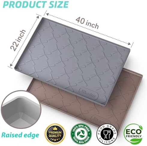 SIKADEER Waterproof Under Sink Mat 40" x 22" Silicone Mat Cabinet Protector - Image 3