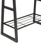 Amazon Basics 9 Hooks Coat Rack, Freestanding Entryway Shoe Bench with Metal 1-Tier Storage Shelf, Space Saving for Hallway and Bedroom, 13" D x 27.6" W x 69" H, Black - Image 3