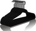 MIZGI Black Velvet Hangers 60 Pack Non Slip Heavy Duty Black Hooks by MIZGI