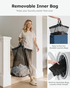 SOLEDI 130L Laundry Hamper with Lid, Large Collapsible Laundry Basket - Image 4