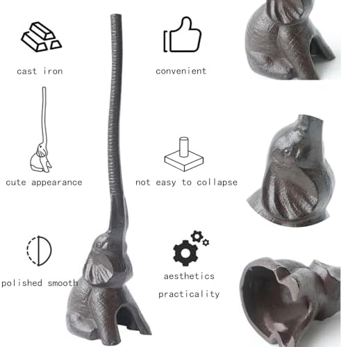Elephant Toilet Paper Holder 16'' Cast Iron Paper Towel Holder Funny Toilet Paper Holder for The Floor or Counter in The Kitchen or Bathroom Bronze Rustic,Elephant - Image 3